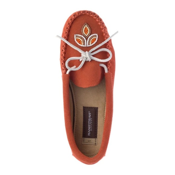 [US10] Manitobah Mukluks Kayak Moccasin Women's Orange Moccasins - Picture 1 of 10